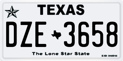 TX license plate DZE3658