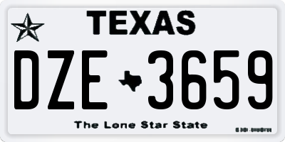 TX license plate DZE3659