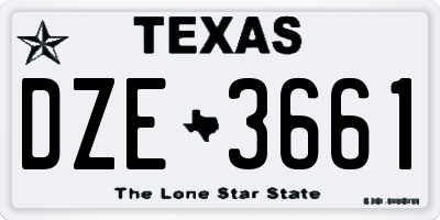 TX license plate DZE3661