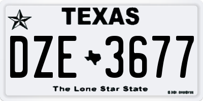 TX license plate DZE3677