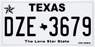 TX license plate DZE3679