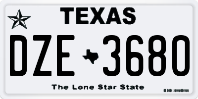 TX license plate DZE3680