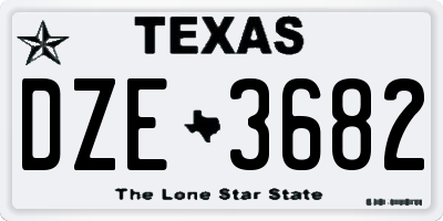 TX license plate DZE3682