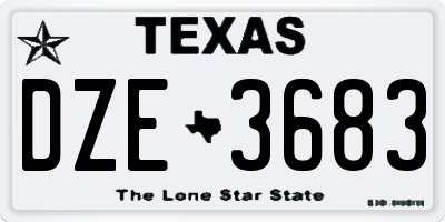 TX license plate DZE3683
