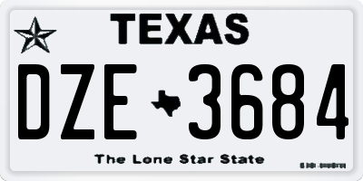 TX license plate DZE3684