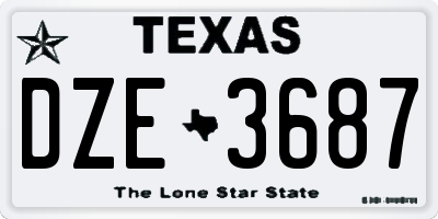 TX license plate DZE3687