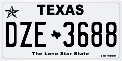TX license plate DZE3688