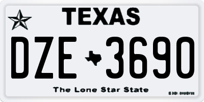 TX license plate DZE3690
