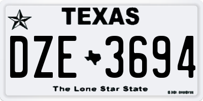 TX license plate DZE3694