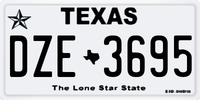 TX license plate DZE3695