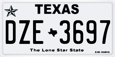 TX license plate DZE3697