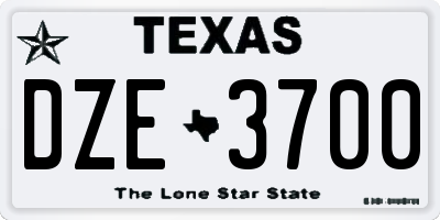 TX license plate DZE3700