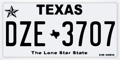 TX license plate DZE3707
