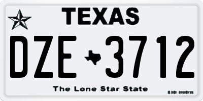 TX license plate DZE3712