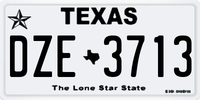 TX license plate DZE3713