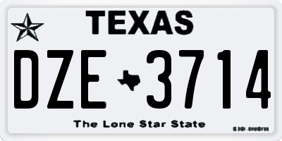 TX license plate DZE3714