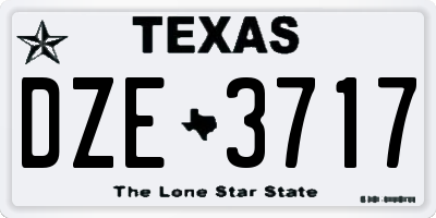 TX license plate DZE3717