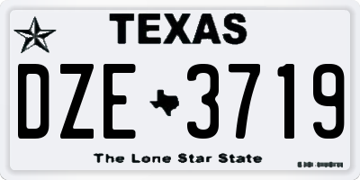 TX license plate DZE3719