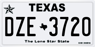 TX license plate DZE3720