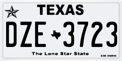 TX license plate DZE3723