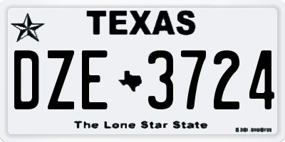 TX license plate DZE3724