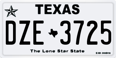 TX license plate DZE3725