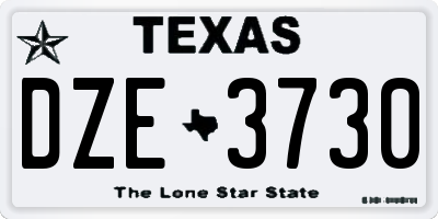 TX license plate DZE3730