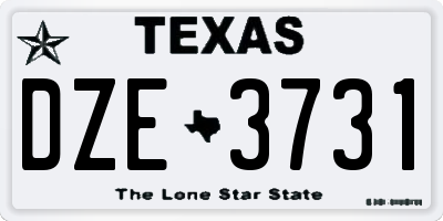 TX license plate DZE3731