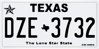 TX license plate DZE3732