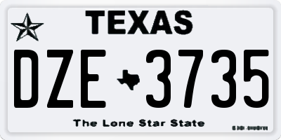 TX license plate DZE3735