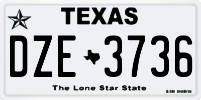 TX license plate DZE3736