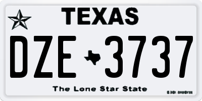 TX license plate DZE3737