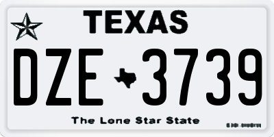 TX license plate DZE3739