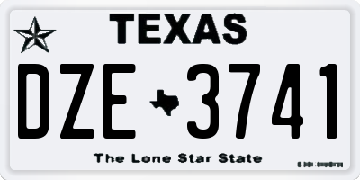 TX license plate DZE3741