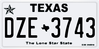 TX license plate DZE3743
