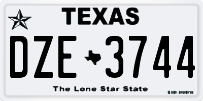 TX license plate DZE3744