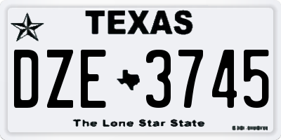 TX license plate DZE3745