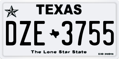 TX license plate DZE3755