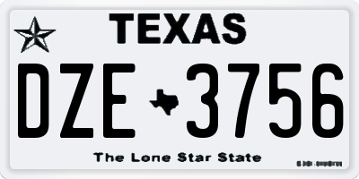 TX license plate DZE3756