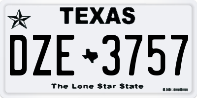 TX license plate DZE3757