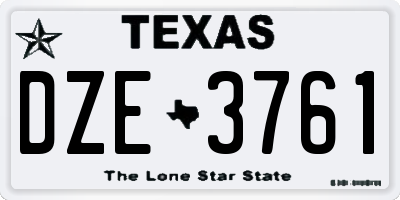 TX license plate DZE3761