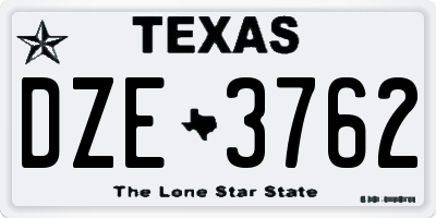 TX license plate DZE3762