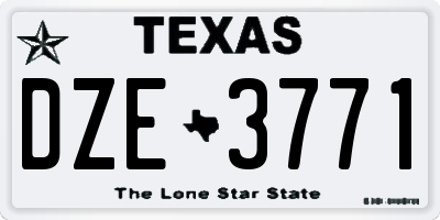 TX license plate DZE3771