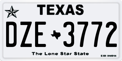 TX license plate DZE3772