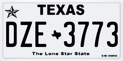 TX license plate DZE3773