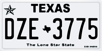 TX license plate DZE3775