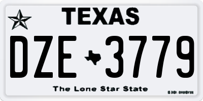 TX license plate DZE3779