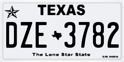 TX license plate DZE3782
