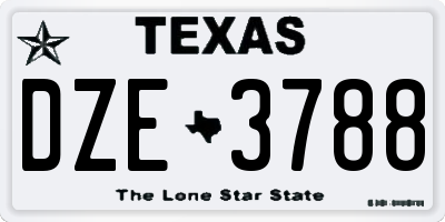 TX license plate DZE3788