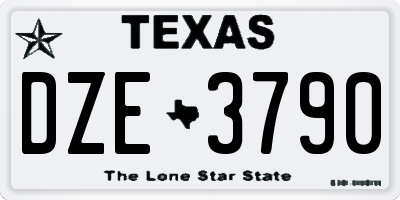 TX license plate DZE3790